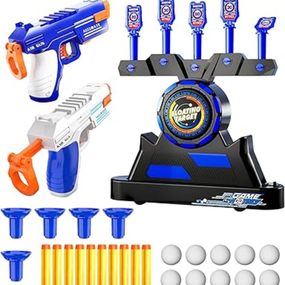 Floating Target Shooting Game Set – Air Blaster Gun with Moving Target Base & Fo